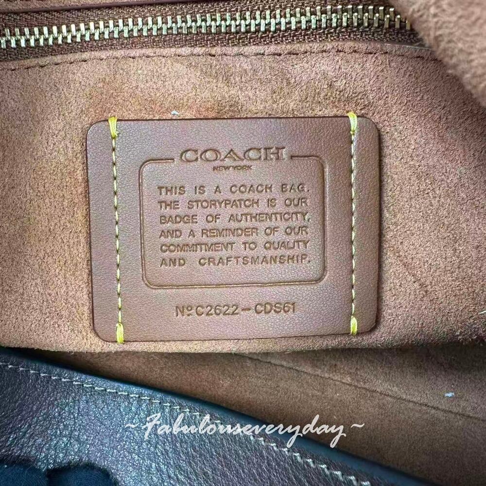 COACH Chelsea Shoulder Bag 30 With Chain In Leather CDS61 Brass/Maple NWT - Picture 10 of 10